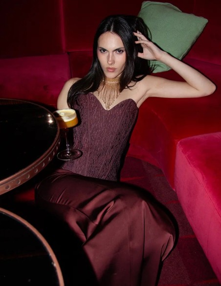 Conjunto de dos piezas con corset y falda