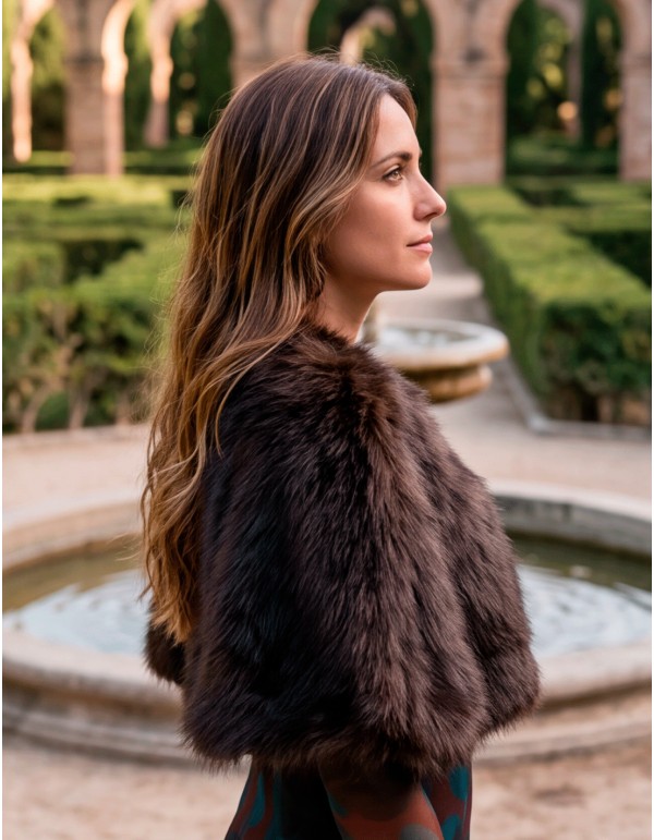 Petite cape artisanale marron foncé pour femme 2