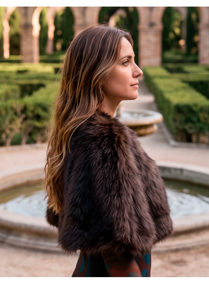 manteau court marron foncé
