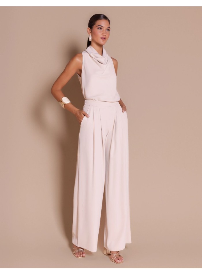 Pantalón de invitada color crema