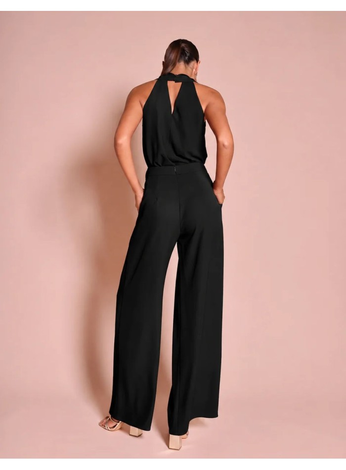 Pantalón negro de pierna ancha