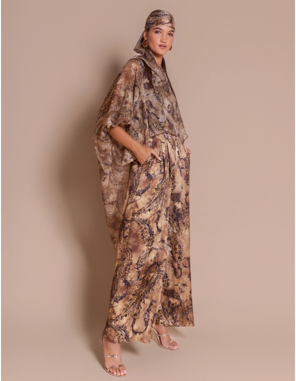 Wide-leg printed pants for a wedding guest 2