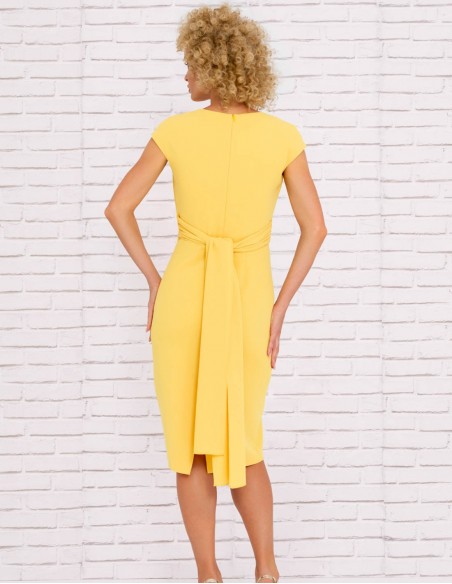 A cocktail dress with square neckline detail  by Nuribel Collection