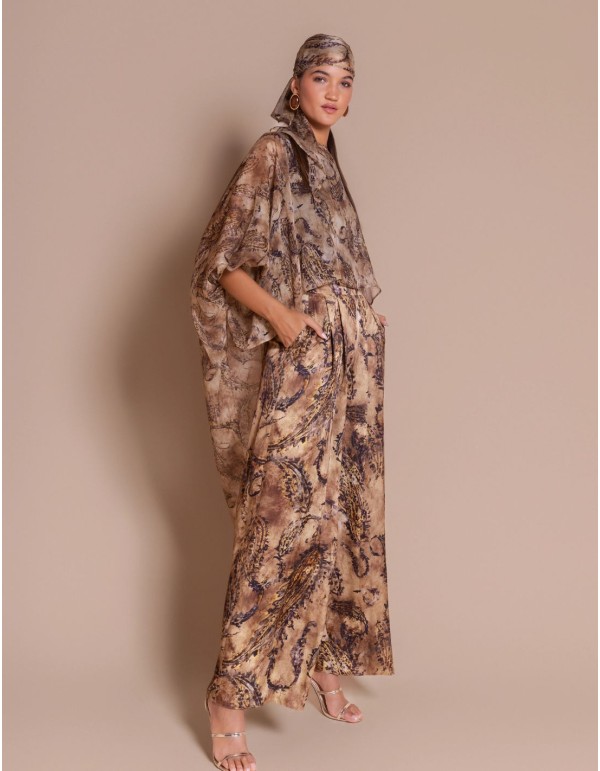 Triangular printed gauze scarf 2