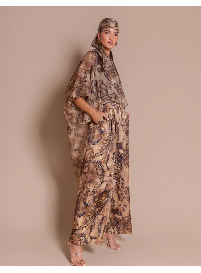 Foulard triangulaire en gaze imprimée