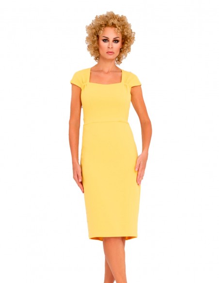 A cocktail dress with square neckline detail  by Nuribel