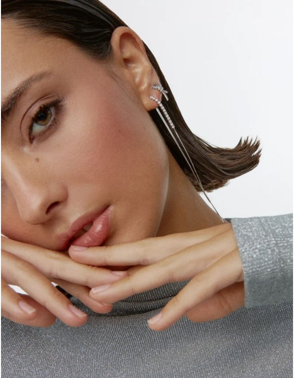 Boucles d'oreilles longues en argent 925 plaquées or 18...