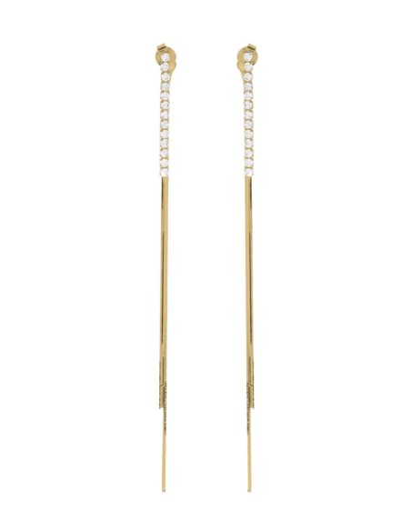 Long 925 silver earrings with 18K gold plating