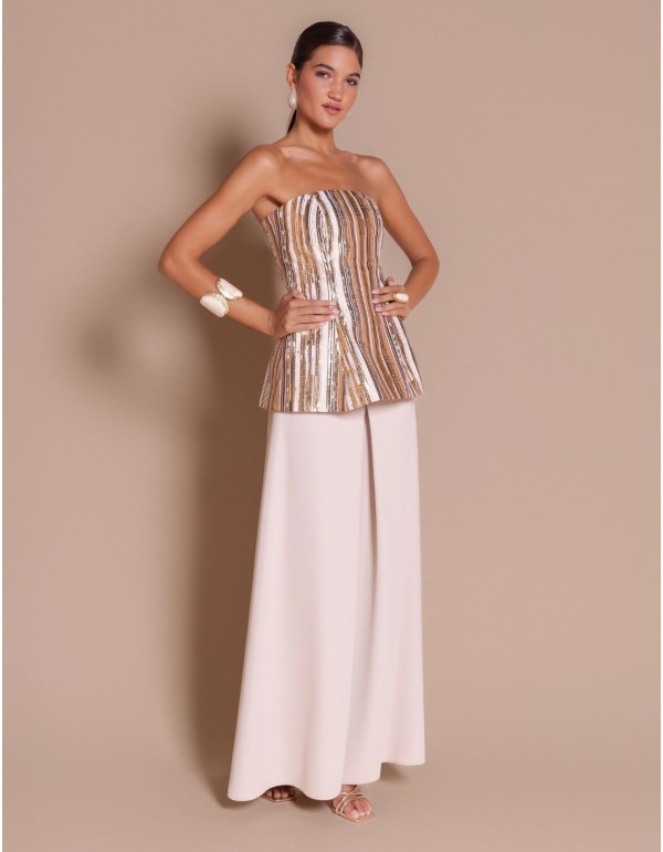 Corpiño estilo joya en jacquard con detalle peplum 2