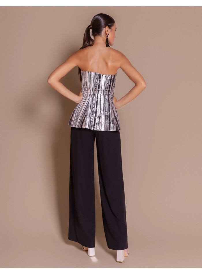 Haut à encolure bustier avec détail péplum