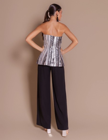 Haut à encolure bustier avec détail péplum