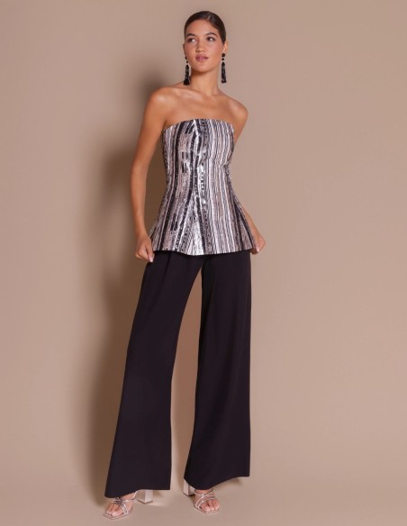 Haut à encolure bustier avec détail péplum