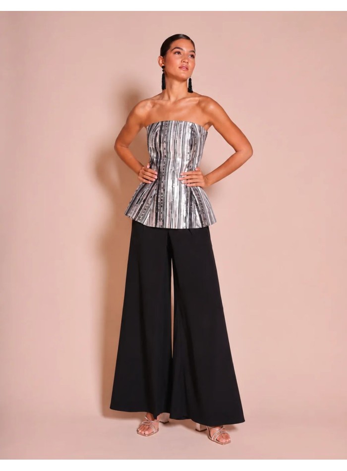 Haut à encolure bustier avec détail péplum