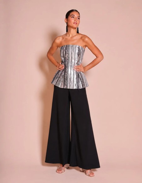 Haut à encolure bustier avec détail péplum