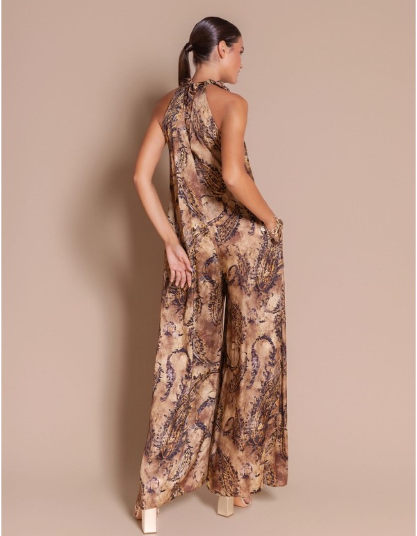 Combinaison en satin imprimé avec ceinture réglable 2