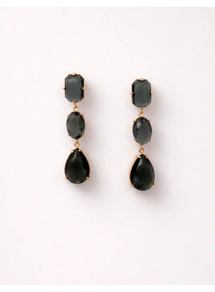 Gold Earrings with Rhinestones for a Wedding Guest