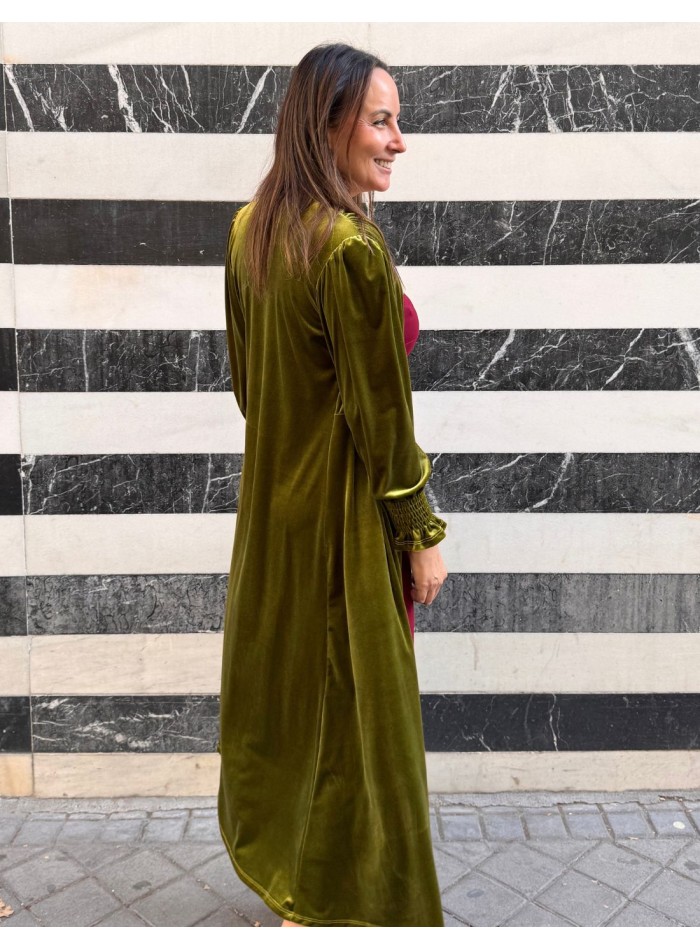copy of Olive color velvet kimono