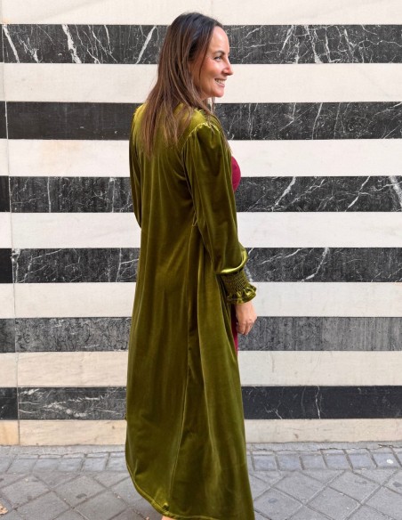copy of Olive color velvet kimono