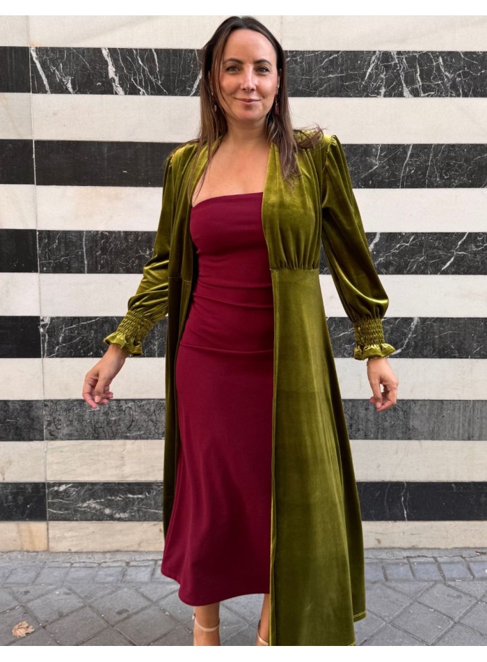 copy of Olive color velvet kimono