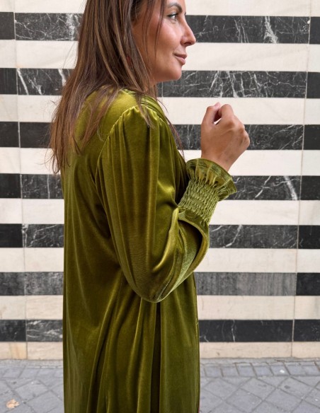 copy of Olive color velvet kimono