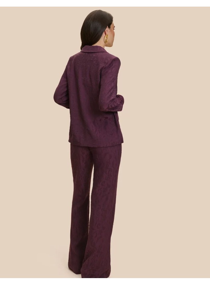 Pantalon de costume en jacquard, coupe évasée,...