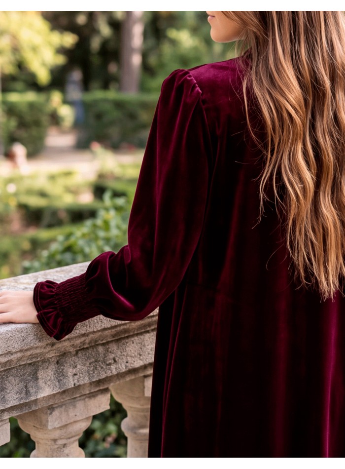 Women's Maroon Velvet coat