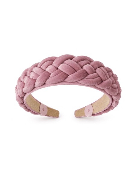 Braided velvet headband for a wedding guest