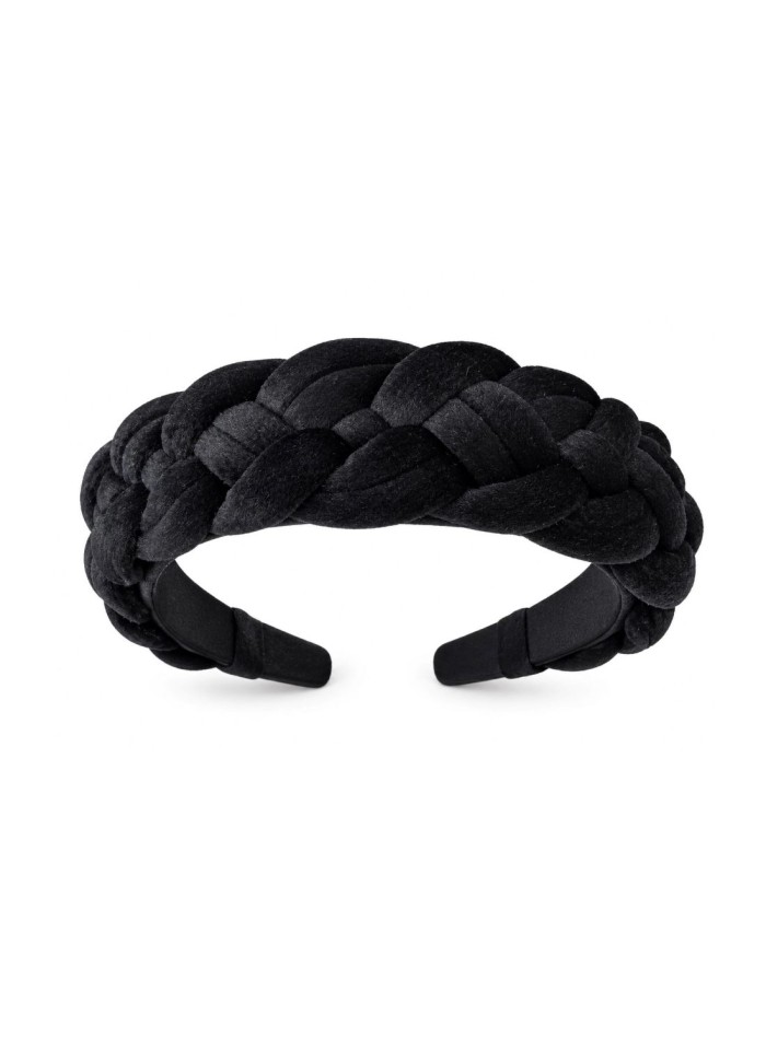 Diadema trenzada de terciopelo para invitada