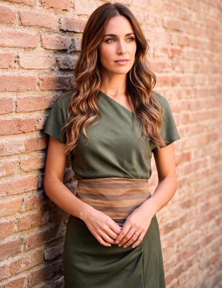 Fajín reversible para mujer confeccionado en 100 % algodón y hecho en Italia
