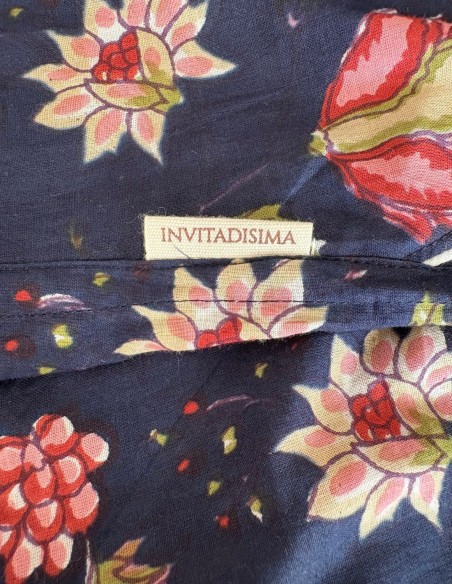 pyjama pour femme bleu marine à motifs