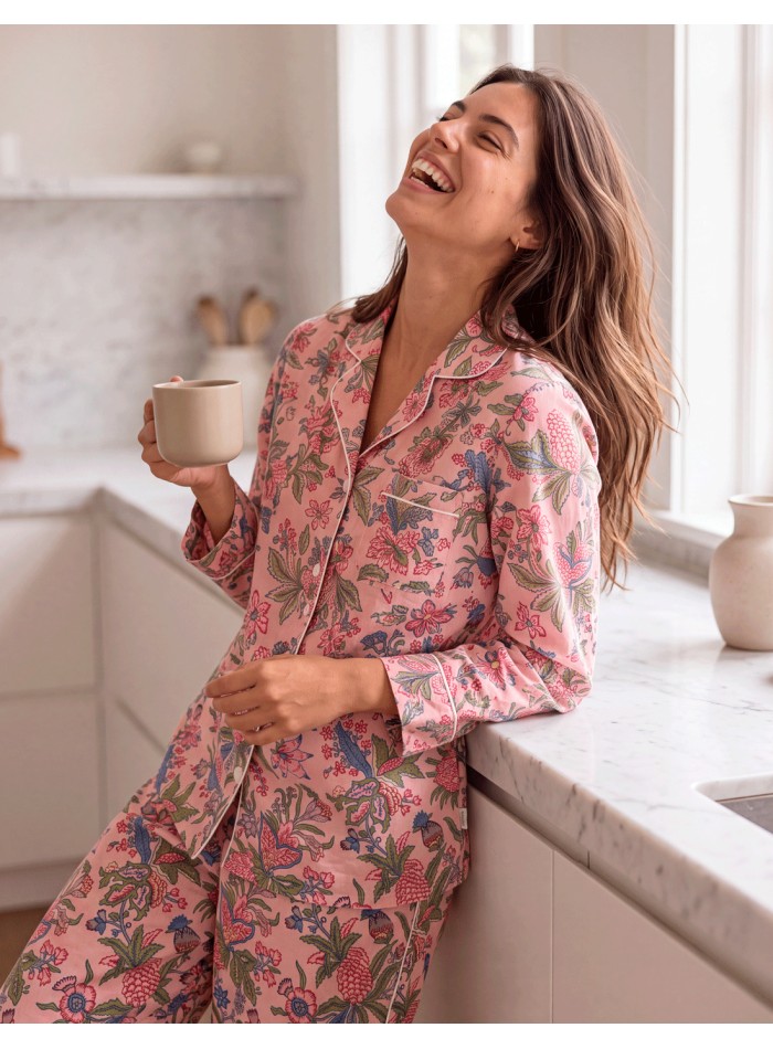 Pink cotton pajamas for women—the perfect gift