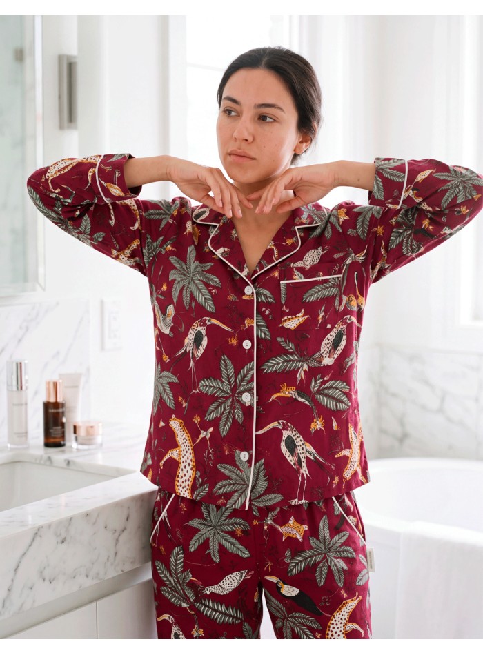 maroon pajamas
