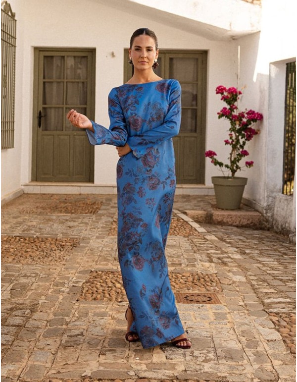 Robe longue à imprimé floral et à manches longues 2