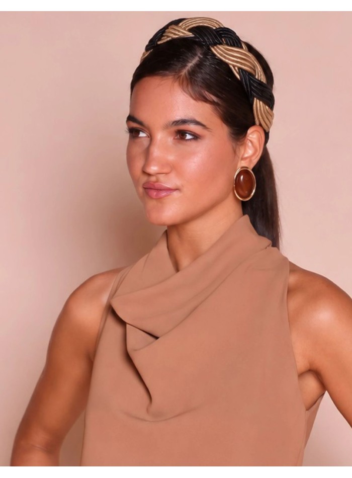 Metallic-colored braided headband