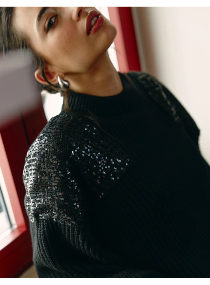 Pull oversize en laine italienne mélangée à du...