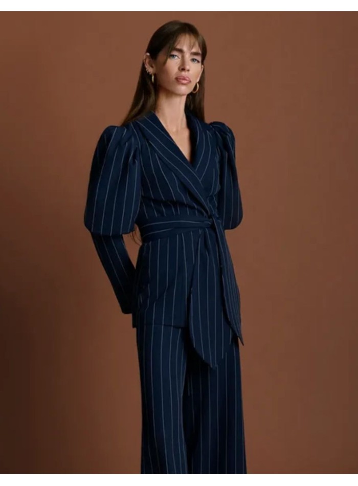 Veste bleu marine à rayures diplomatiques, avec...