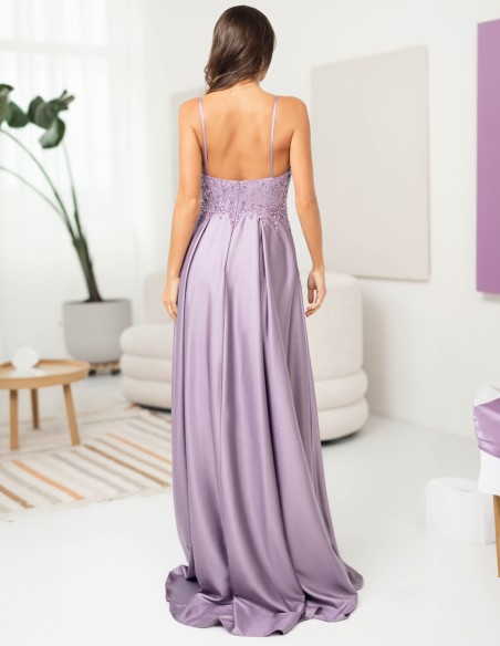 copy of Robe de soirée longue sans bretelles avec décolleté en V et strass