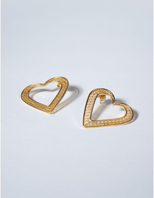 Gold plated heart party earrings