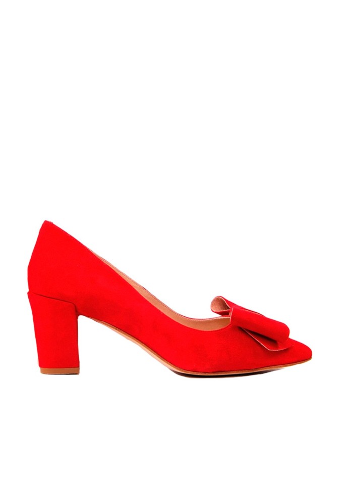 Red suede lounge shoes