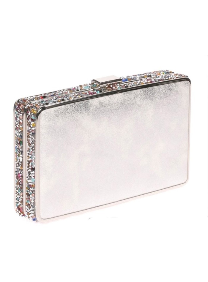 plain silver clutch bag