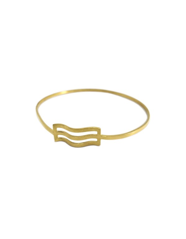 Yellow gold plated brass party bracelet at INVITADISIMA by Joliet