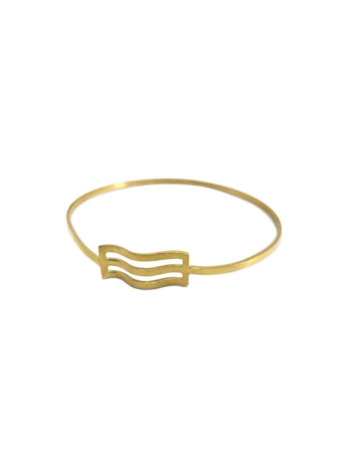 Yellow gold plated brass party bracelet at INVITADISIMA by Joliet