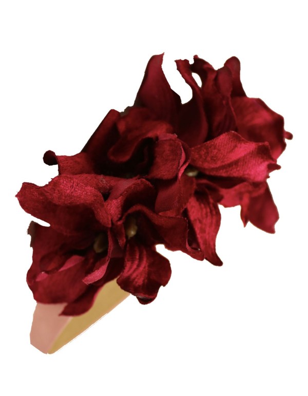 Velvet wine flower headband