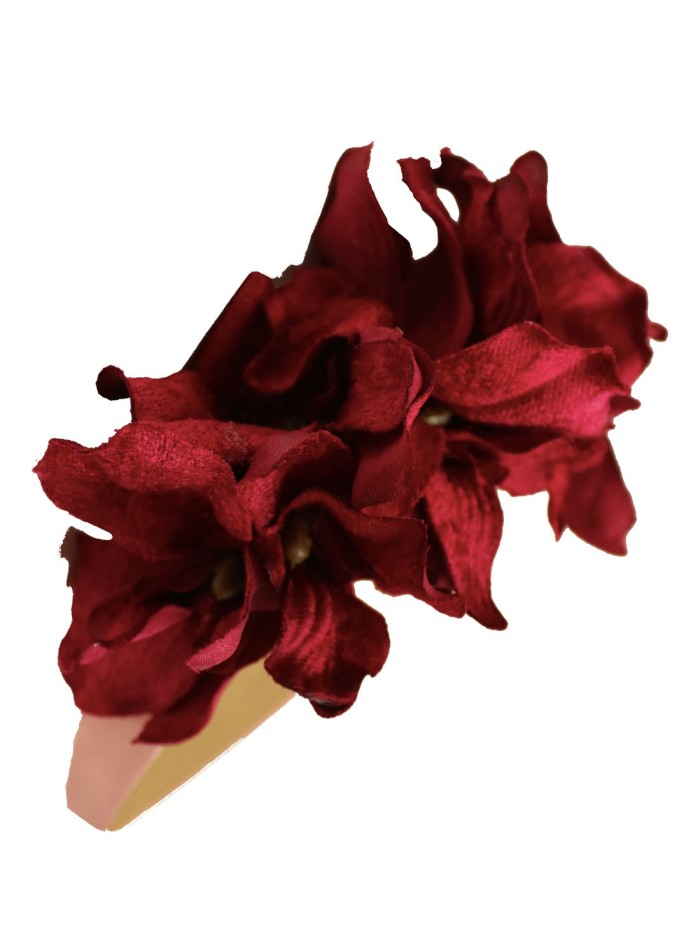 Velvet wine flower headband