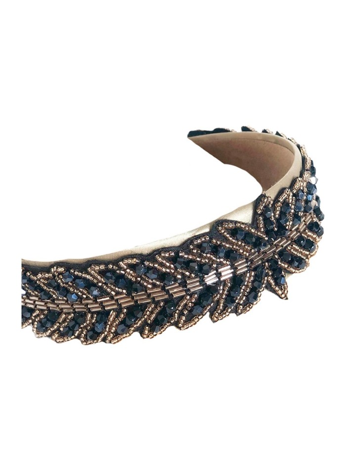 Satin headband with Greek crystal design at INVITADISIMA by Carmen Fernandez
