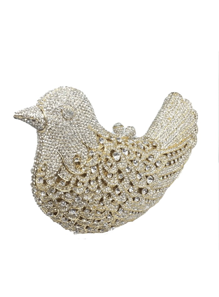 Jeweled clutch bag with the shape of a bird Lauren Lynn London Accessories - 7
