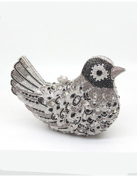 Bolso de mano joya con forma de pajarito negro Bolso de mano joya con forma de pajarito negro