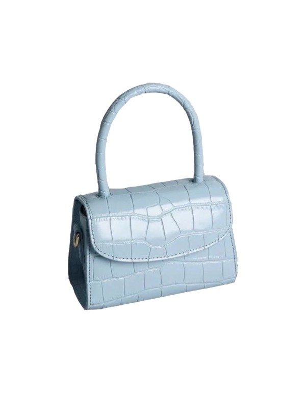 Light blue leather mini handbag