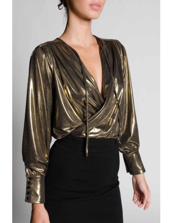 Shiny gold party bodysuit for guests