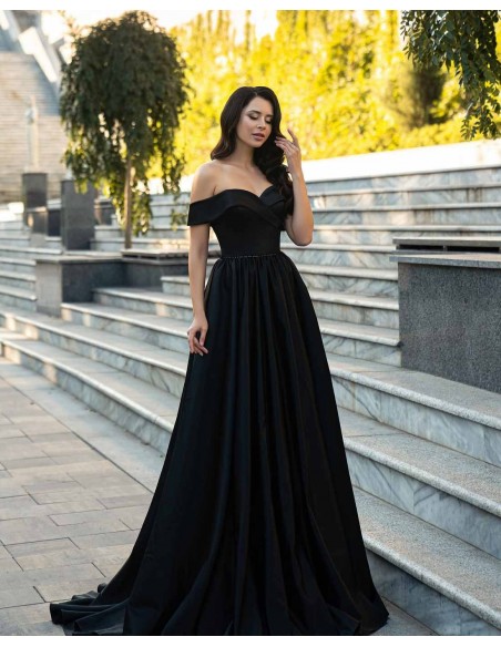 Vestido largo para boda con escote de barco en INVITADISIMA Vestido largo para boda con escote de barco en INVITADISIMA